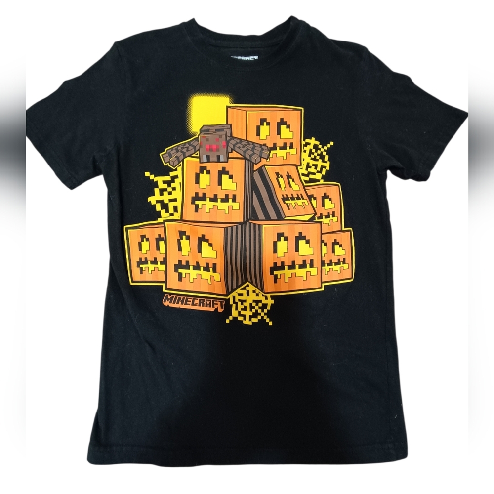 Carter's Boys Minecraft Halloween Pumpkin Blockhead Spider Tee